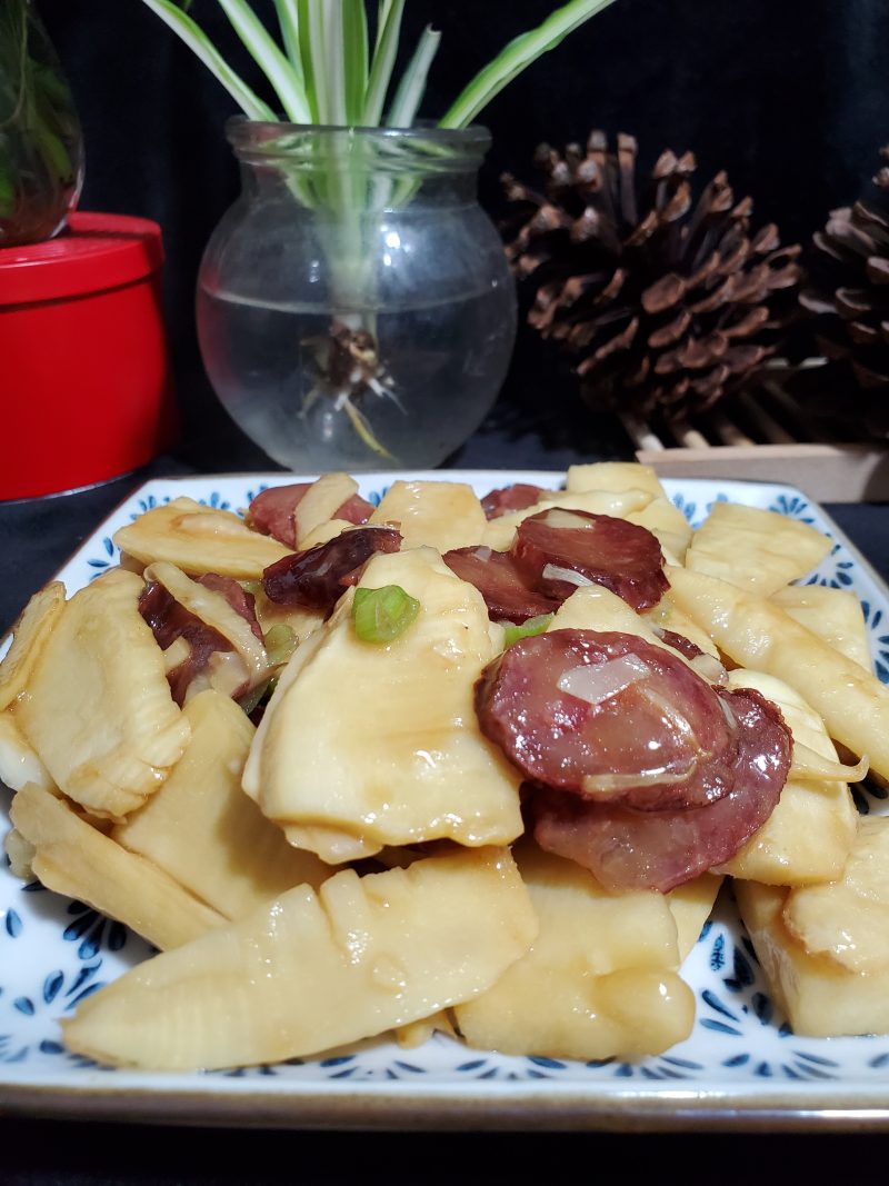 Chinese Sausage Stir-Fried Winter Bamboo Shoots