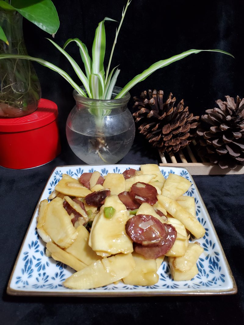 Chinese Sausage Stir-Fried Winter Bamboo Shoots Step by Step