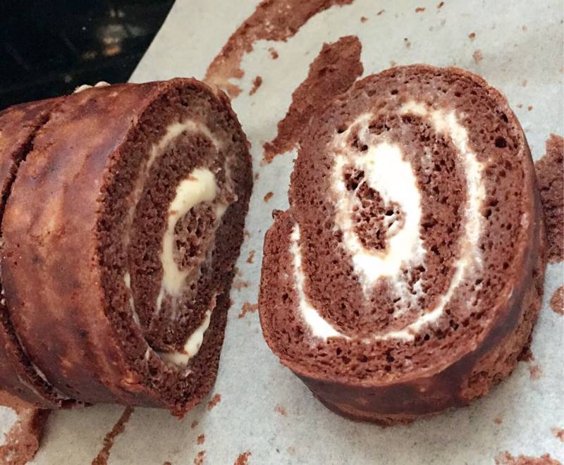 Steps for Making Chocolate Cream Roll