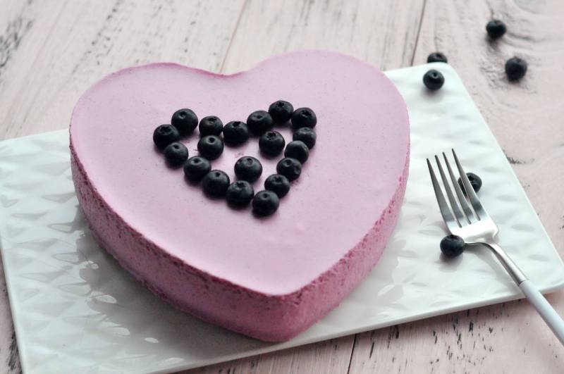 Heart-shaped Dragon Fruit Mousse