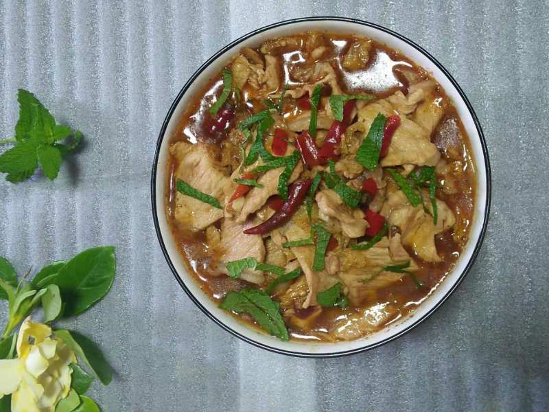 Spicy Boiled Pork Slices with Baby Bok Choy