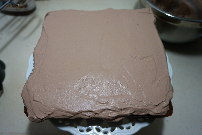 Steps for Making Cocoa Cream Nut Cake