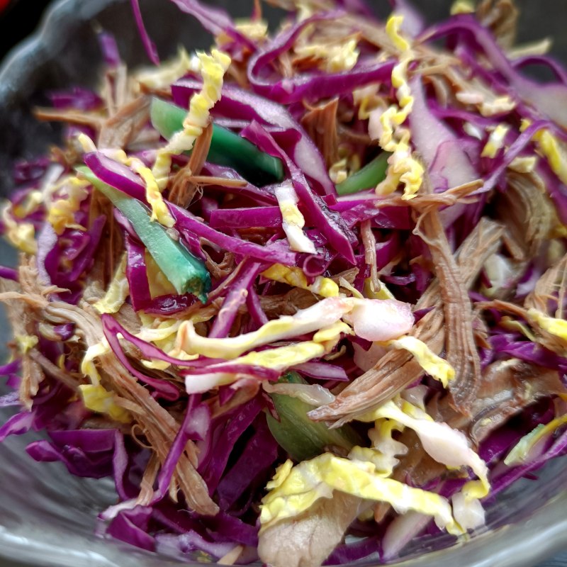 Purple Cabbage and Pigeon Breast Salad