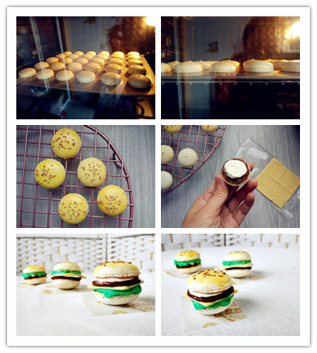 Steps for Making Simulation Hamburger Macaron