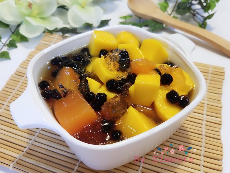 Steps for making Papaya Mango Peach Gum Dessert