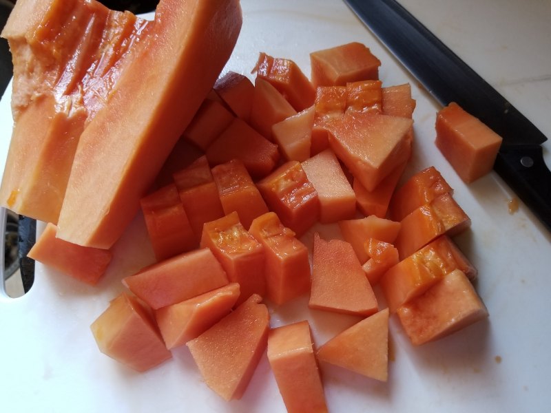 Steps for making Papaya Mango Peach Gum Dessert