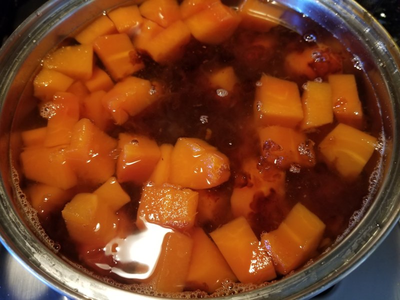 Steps for making Papaya Mango Peach Gum Dessert