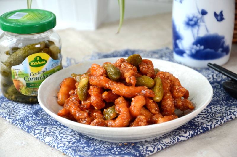 Sweet and Sour Chicken Breast with Pickled Cucumbers