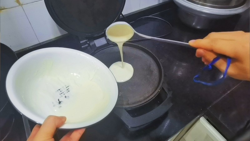 Milky Egg Pancake Making Steps