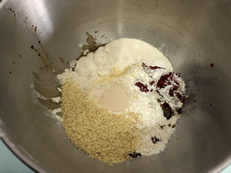 Steps for Making Red Bean and Pork Floss Soft European Bread with Red Wine Lees