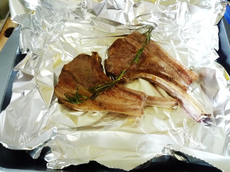 Steps for Making French Rack of Lamb with Vegetable Salad