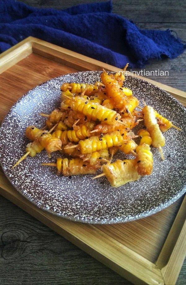 Steps to Make Golden Corn Skewers