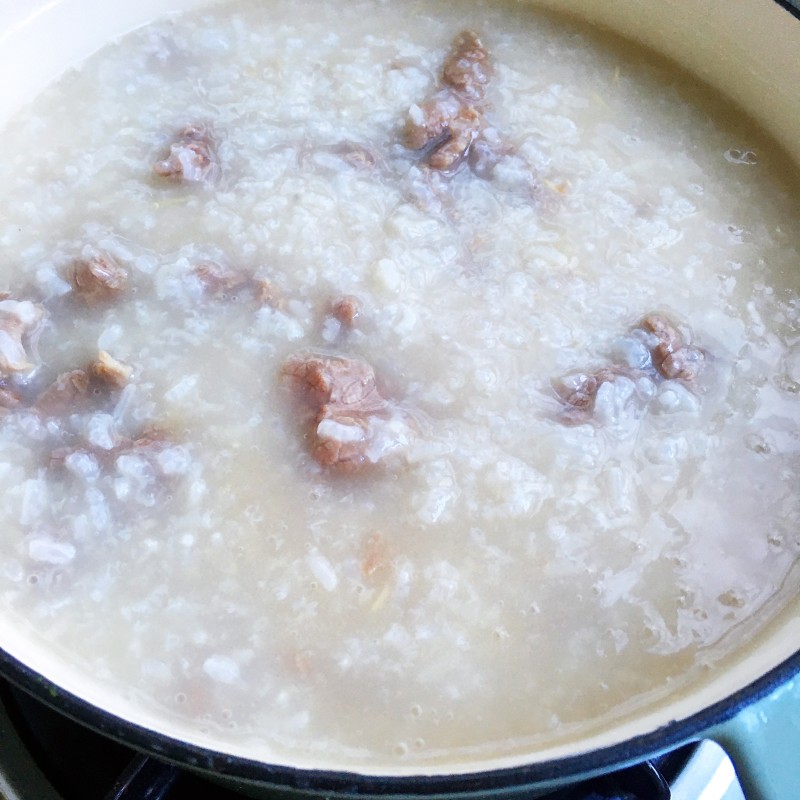 Steamed Egg and Beef Congee Cooking Steps