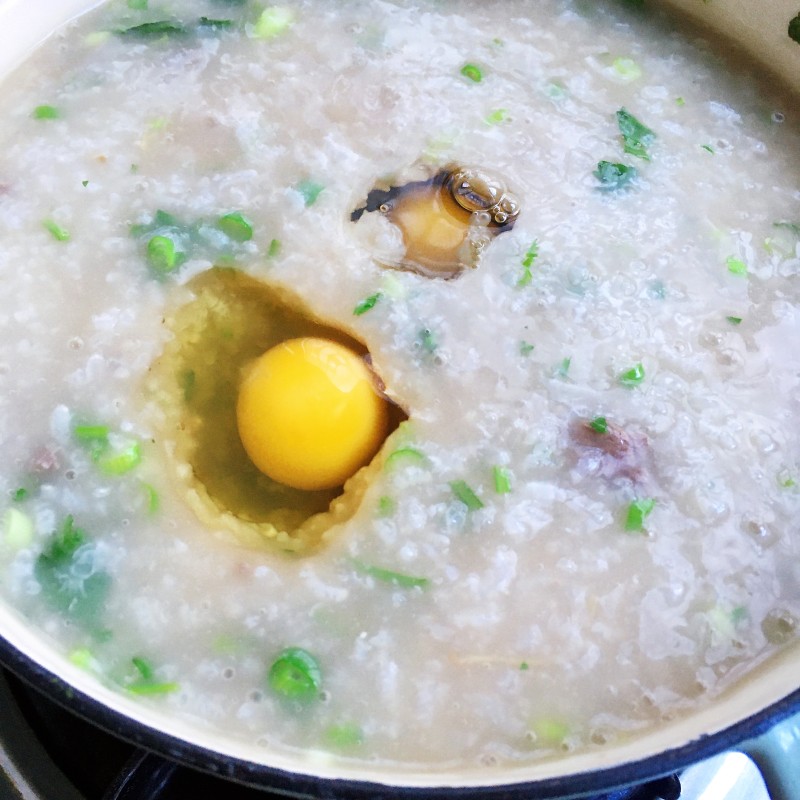 Steamed Egg and Beef Congee Cooking Steps