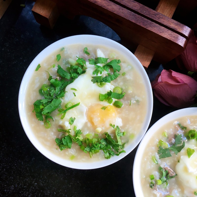 Steamed Egg and Beef Congee Cooking Steps