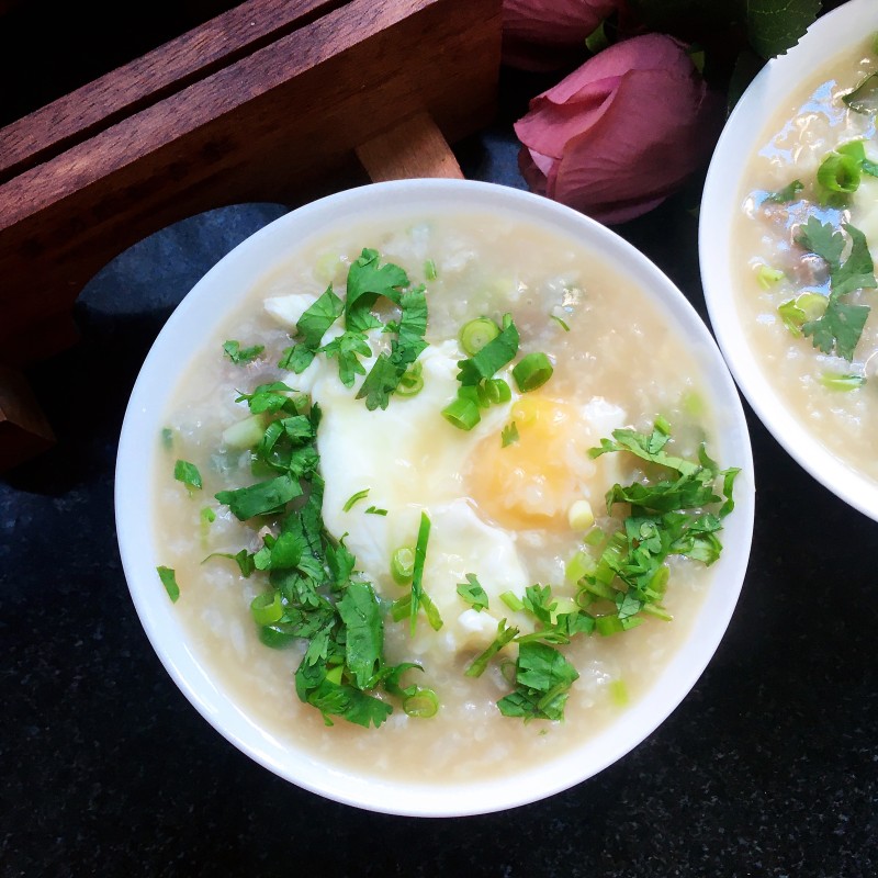 Steamed Egg and Beef Congee Cooking Steps