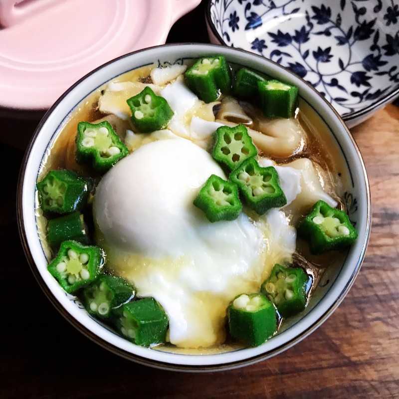 Okra and Egg Wonton