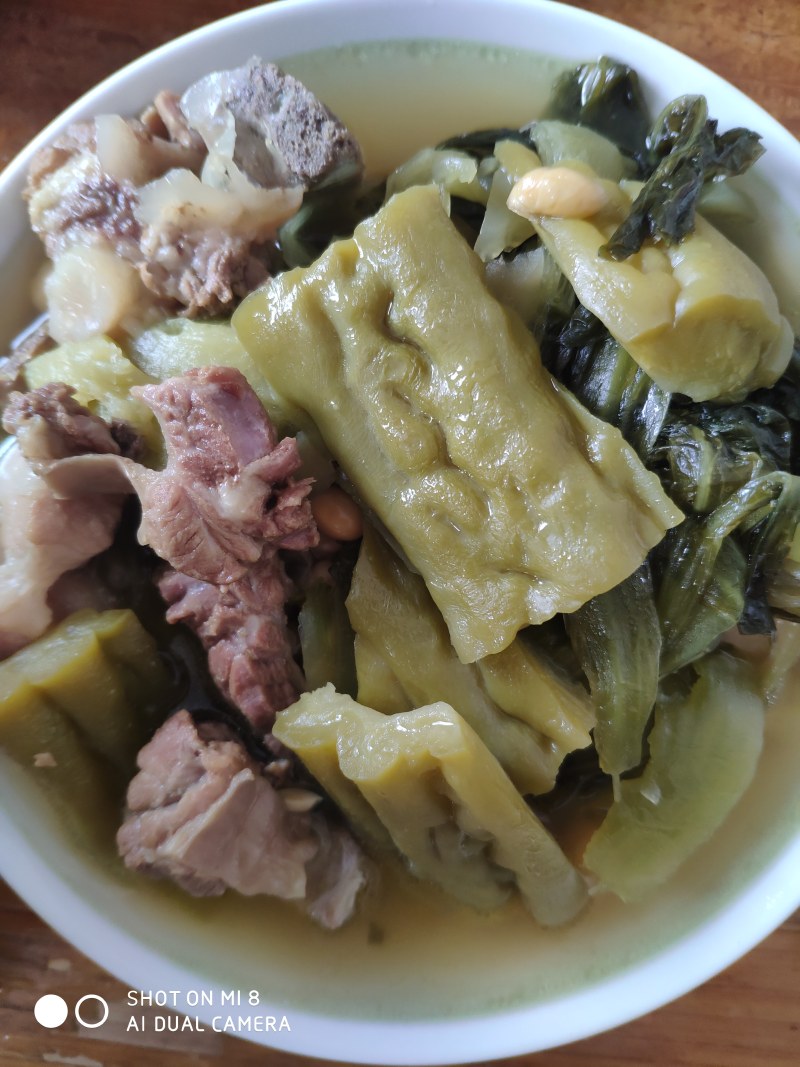 Pork Ribs with Salted Vegetables and Bitter Gourd