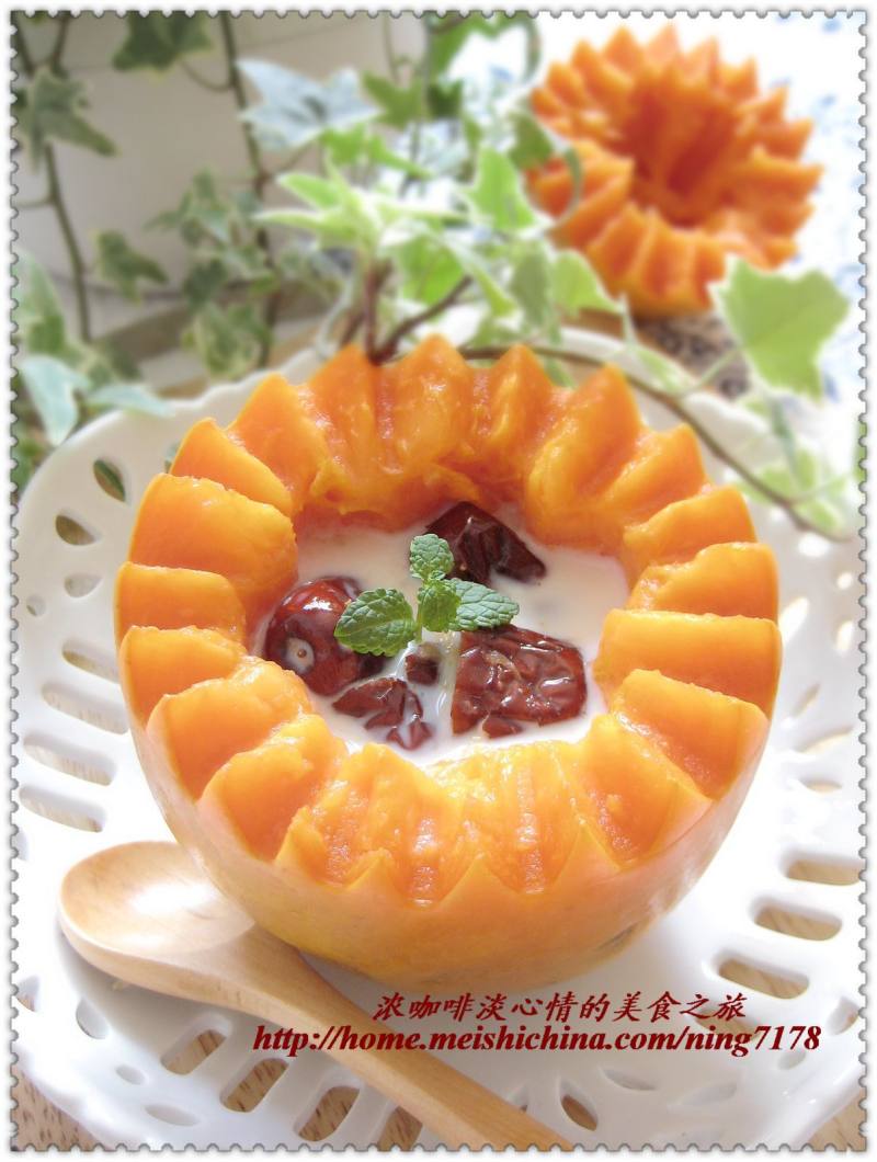 Whitening and Moisturizing Sugar Water - Red Date Papaya Stewed Fresh Milk