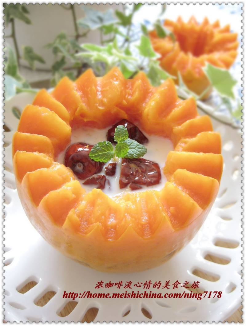 Whitening and Moisturizing Sugar Water - Red Date Papaya Stewed Fresh Milk