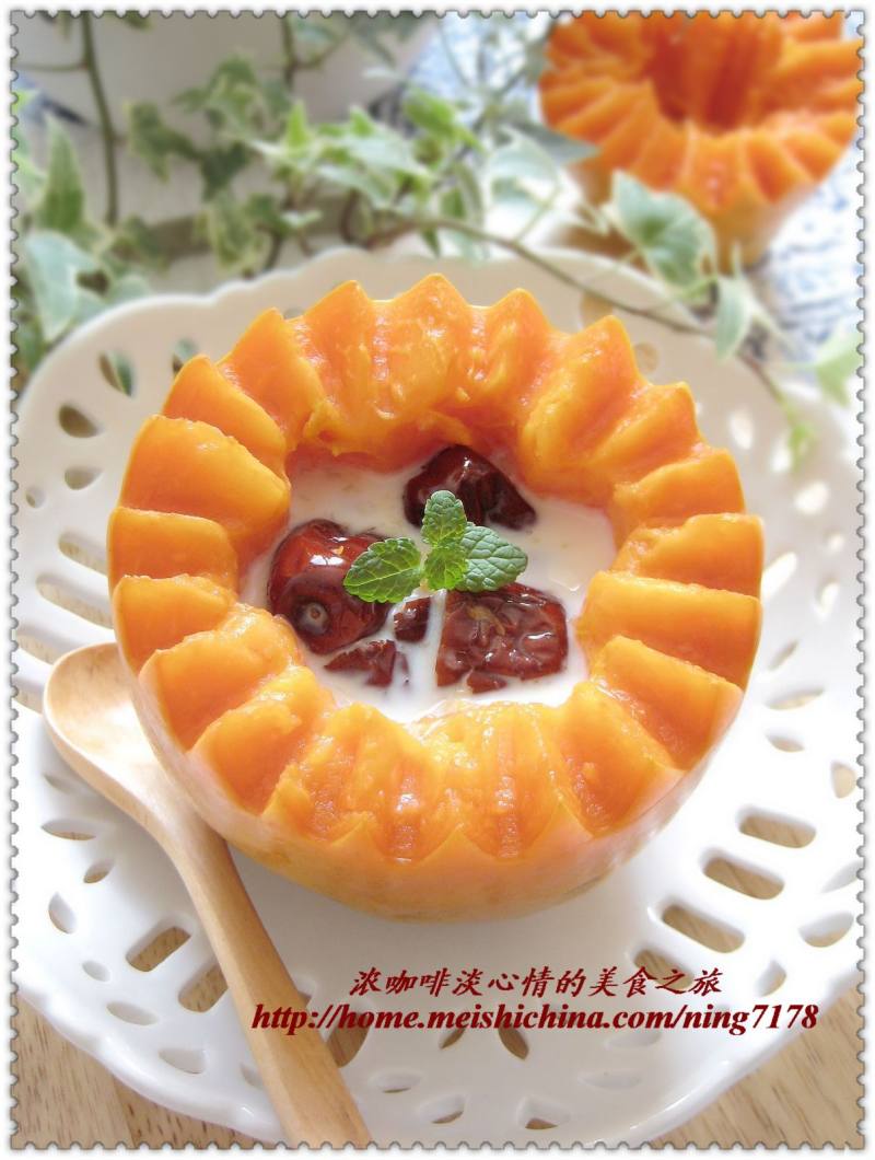 Whitening and Moisturizing Sugar Water - Red Date Papaya Stewed Fresh Milk