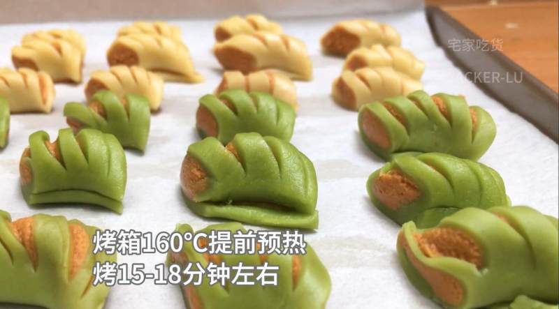 Little Peanut Pastry (Original and Matcha Flavors), Crispy and Fragrant with a Melting Texture. Cooking Steps