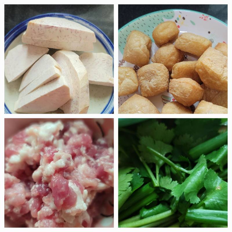 Steps for Making Taro Minced Meat and Oil Tofu Casserole