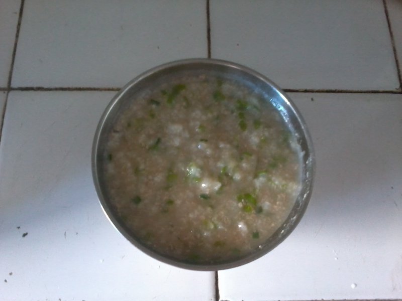 Bok Choy Beef Congee