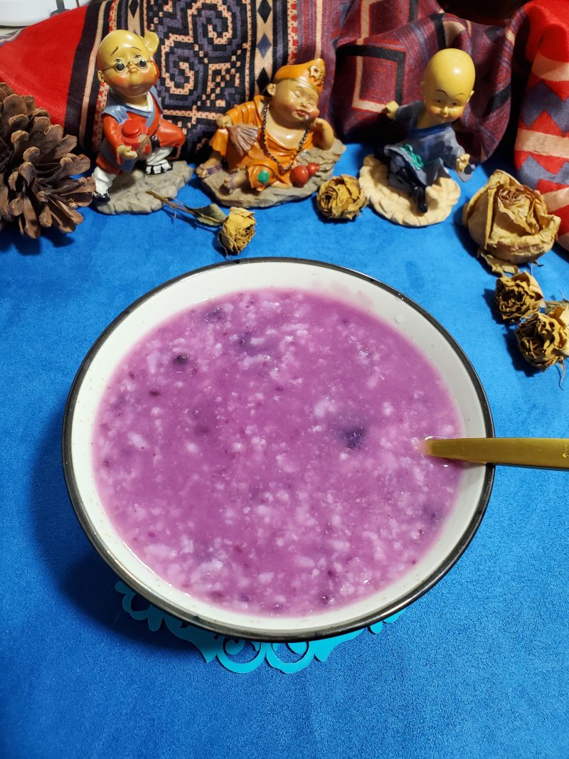 Steps for Making Purple Sweet Potato Congee