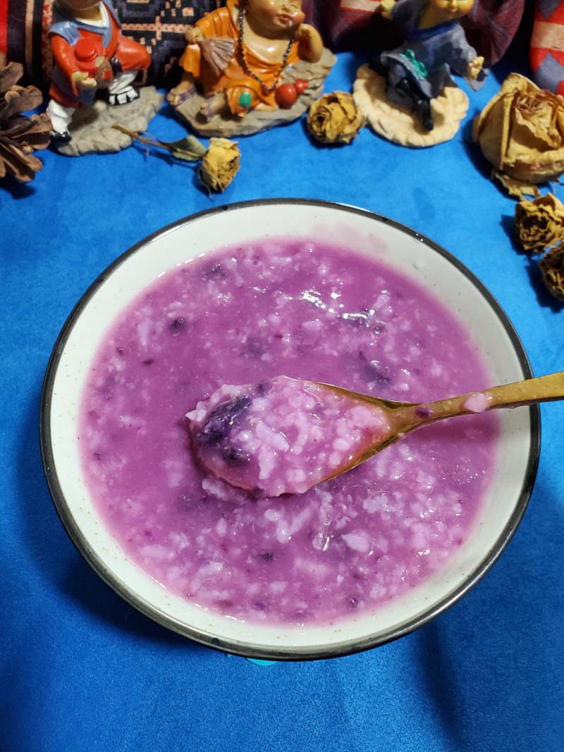 Steps for Making Purple Sweet Potato Congee