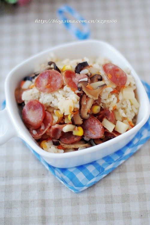 Sausage and Mixed Vegetable Braised Rice