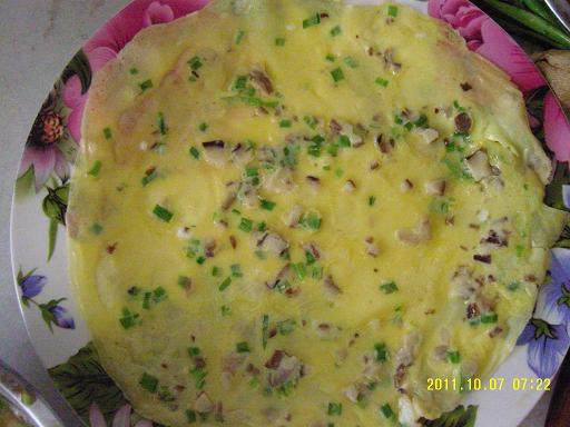 Shiitake Mushroom Omelette Cooking Steps