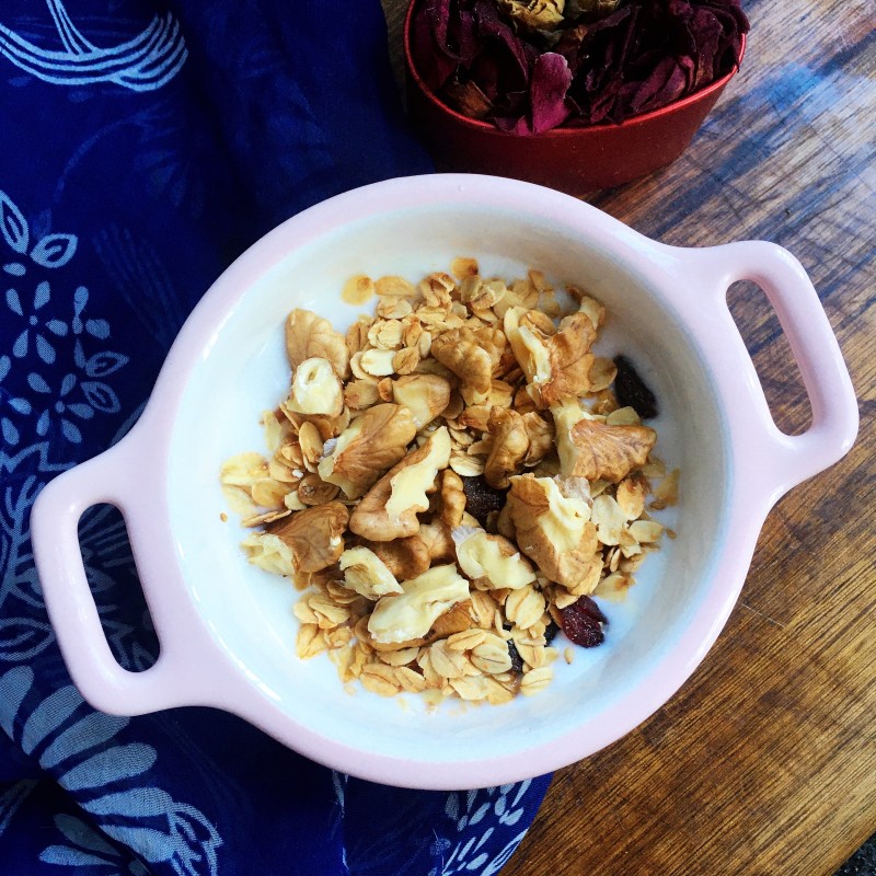 Yogurt Mixed with Baked Oats