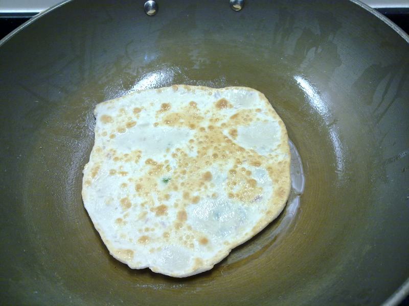 Taro Scallion Pancake Making Steps