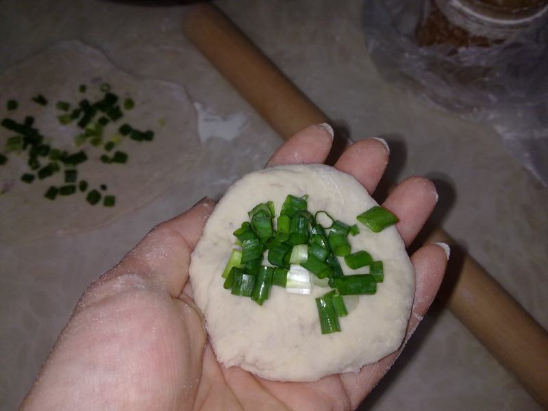 Taro Scallion Pancake Making Steps