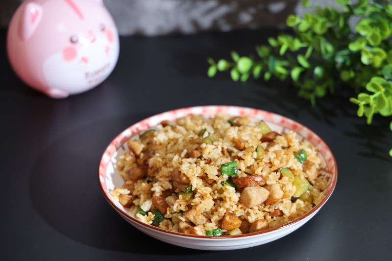 Hot Dog and Cucumber Fried Rice