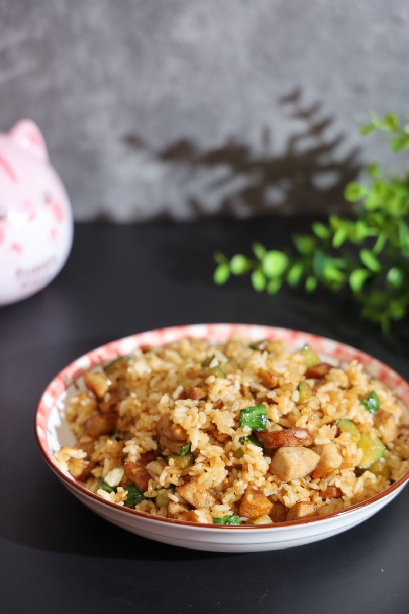 Hot Dog and Cucumber Fried Rice