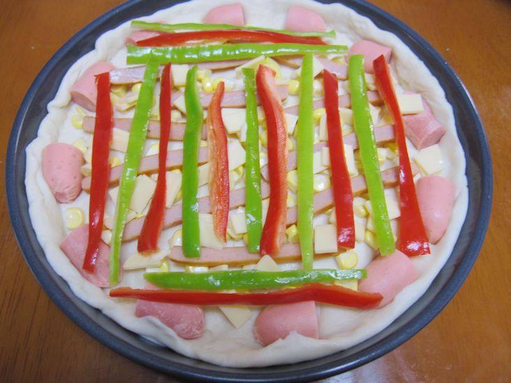 Xiao Wenzhi's Creation!【DIY Ham Double Decker Pizza】Cooking Steps