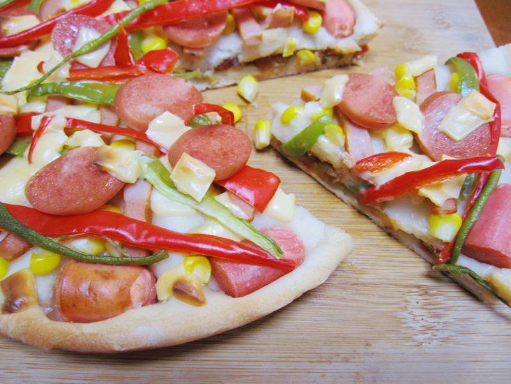 Xiao Wenzhi's Creation!【DIY Ham Double Decker Pizza】Cooking Steps