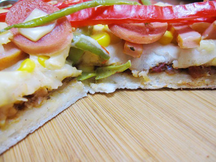 Xiao Wenzhi's Creation!【DIY Ham Double Decker Pizza】Cooking Steps