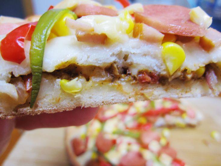 Xiao Wenzhi's Creation!【DIY Ham Double Decker Pizza】Cooking Steps