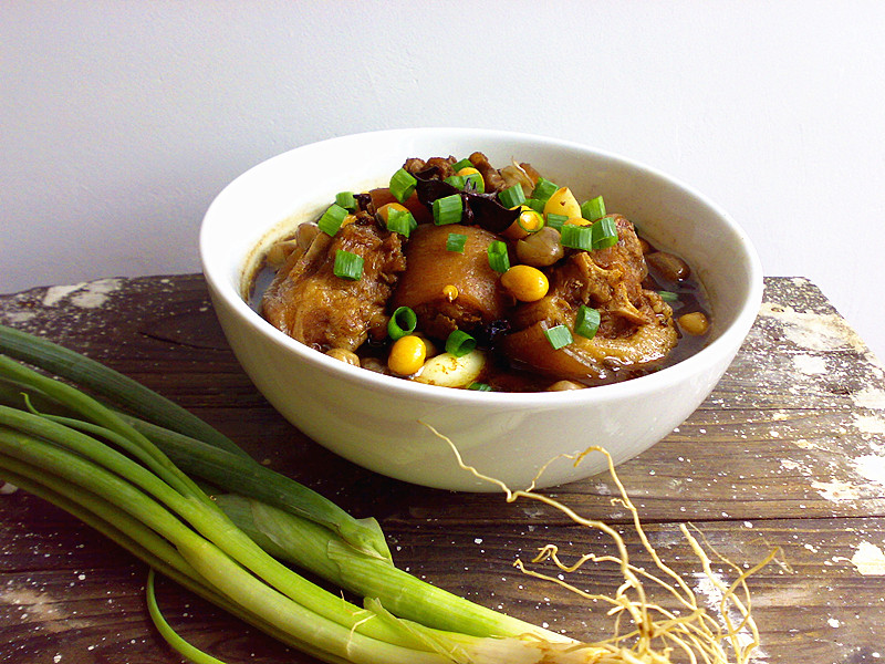 Braised Pork Tails with Peanuts and Soybeans