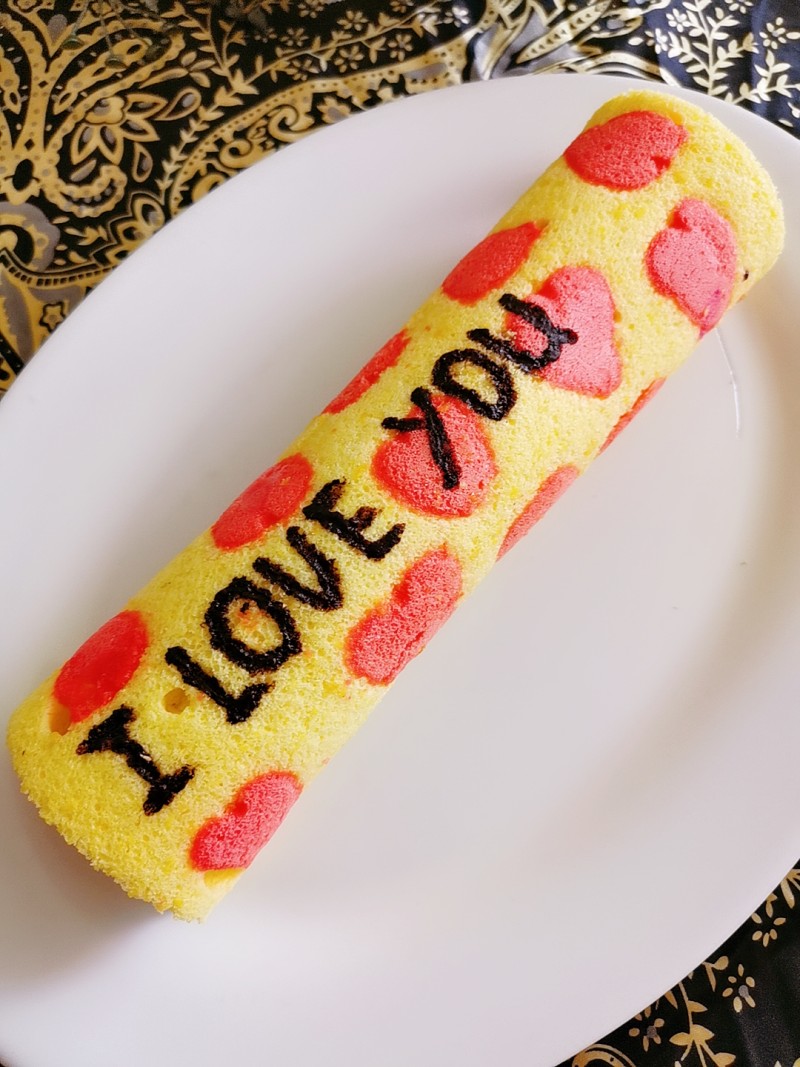 Steps for making Heart-shaped Cake Roll