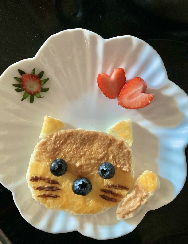 Peanut Butter Toast with Cute Cat Shape