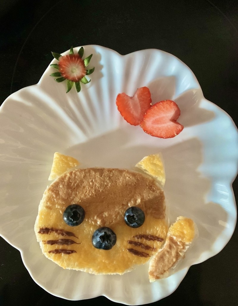 Peanut Butter Toast with Cute Cat Shape