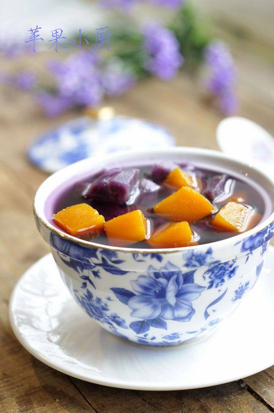 Pumpkin and Purple Sweet Potato Sweet Soup - Bringing the Flavor of Sweet Potato to Pumpkin