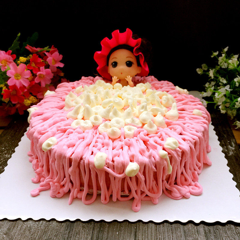 Raspberry Mousse Cake (Bubble Bath Doll Version)