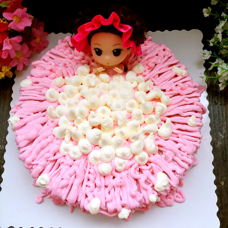 Raspberry Mousse Cake (Bubble Bath Doll Version)