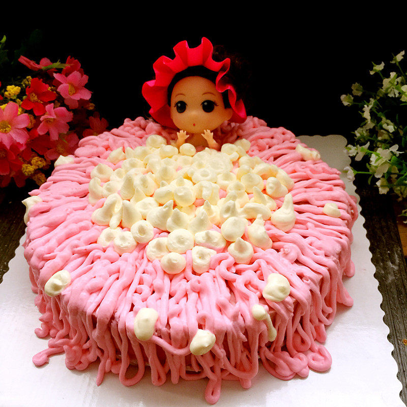 Raspberry Mousse Cake (Bubble Bath Doll Version)