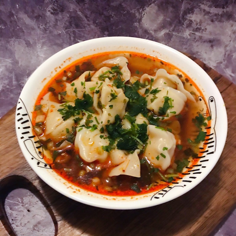 Sour and Spicy Shrimp Wonton